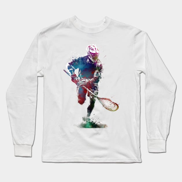 Lacrosse sport art #lacrosse #sport Long Sleeve T-Shirt by JBJart